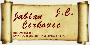 Jablan Ćirković vizit kartica